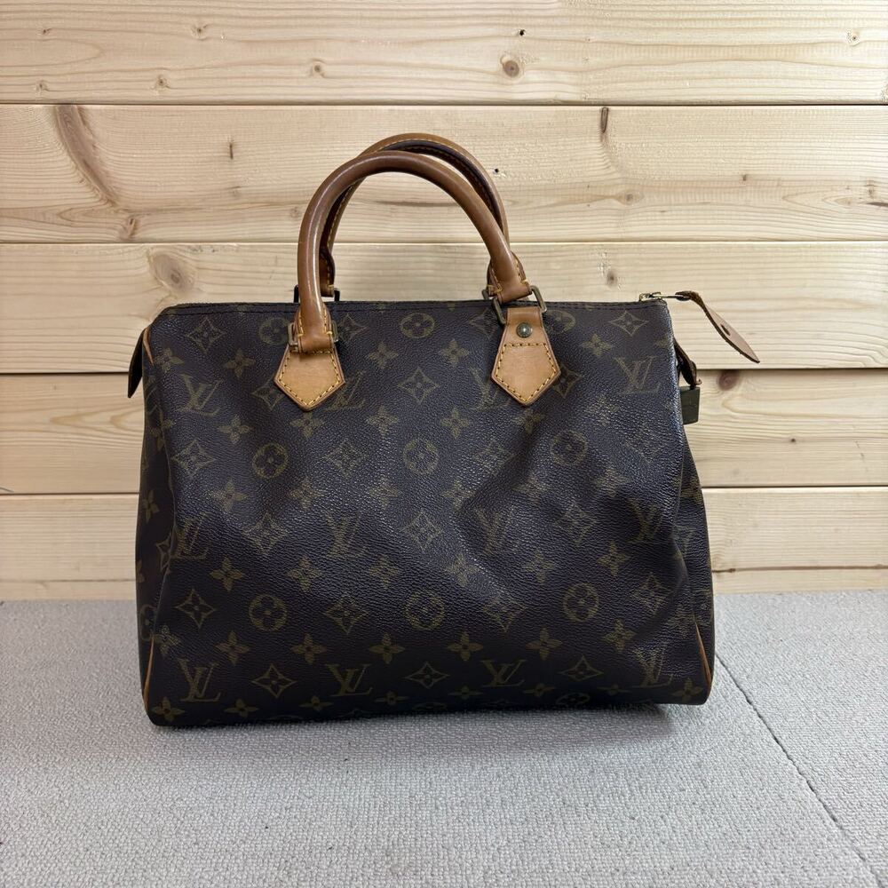 Louis Vuitton Bag Monogram Handbag Leather Boston Speedy Brown